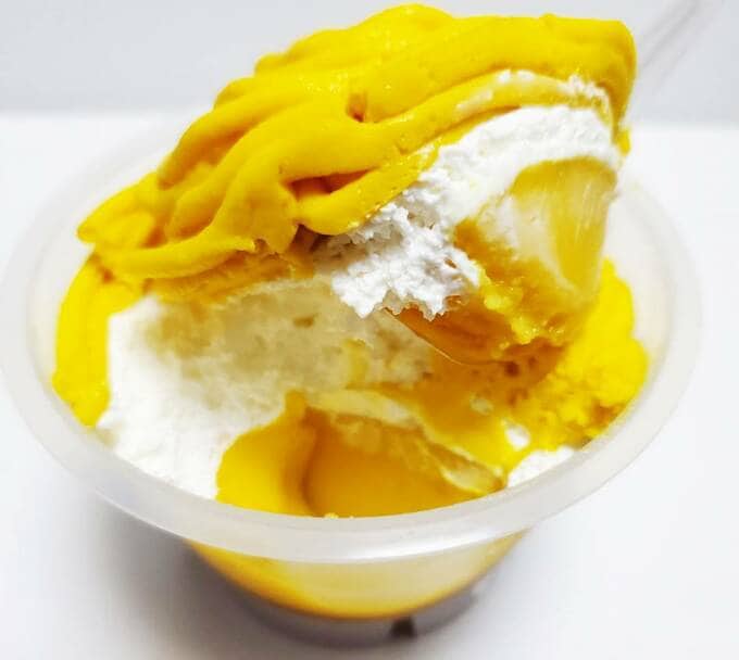 北海道産かぼちゃのモンブランプリンの断面