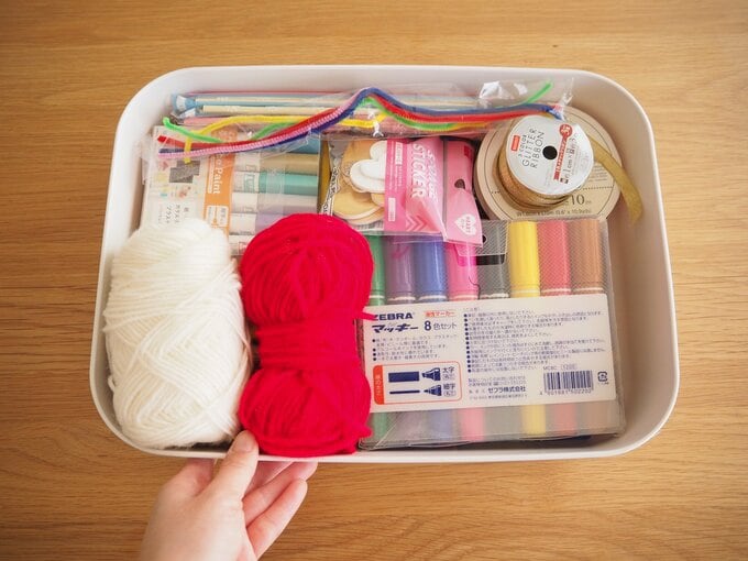 工作道具を収納している様子