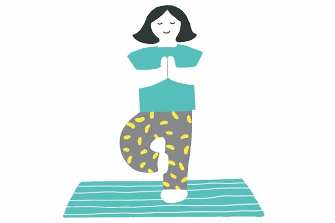 ヨガをする女性のイラスト