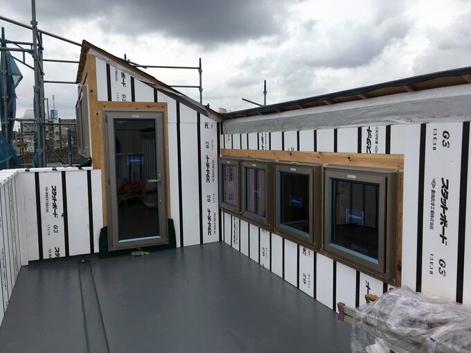 EPSボード付加断熱利用の施工状況