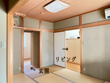和室を玄関とリビングにつなげると、来客や子育てに便利。将来もずっと使い勝手よし