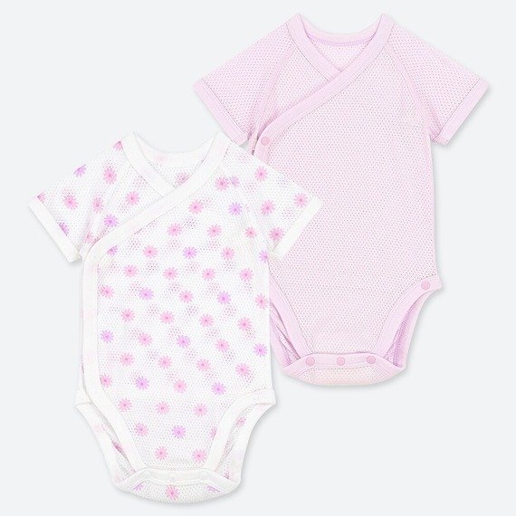 コットンメッシュインナーボディ　半そで 前開き 2枚組