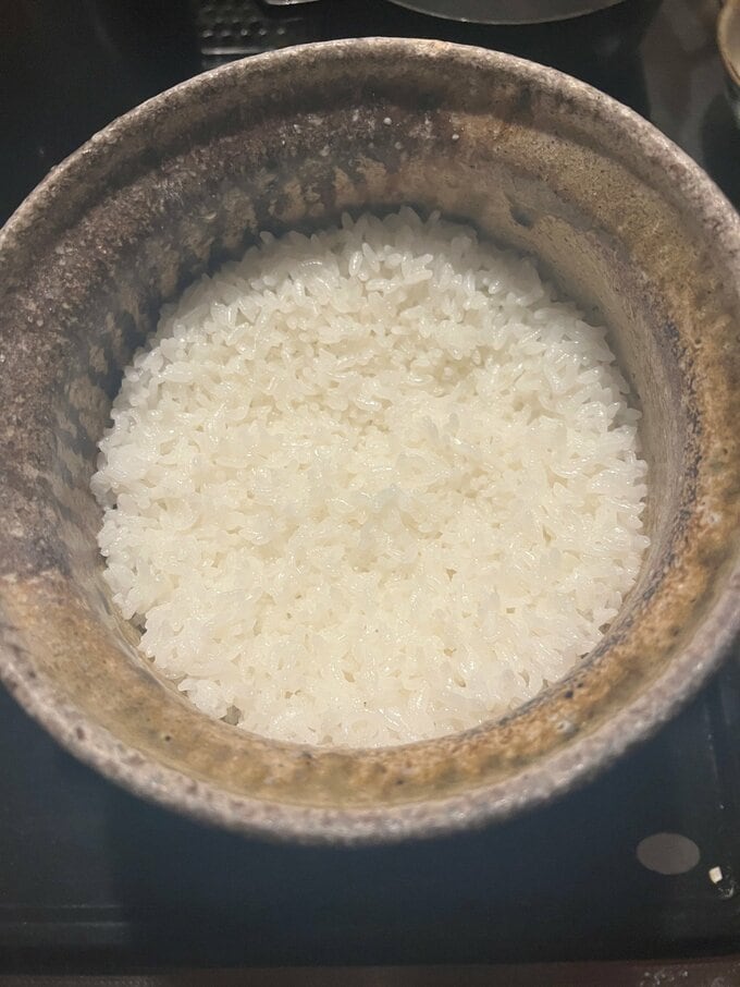 土鍋で炊き上がったご飯