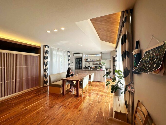 子どもの作品を飾っているスペース