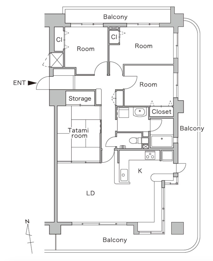 リノベーション前の間取り図