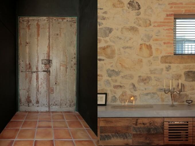 バイオエタノール暖炉とドア