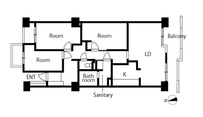 リノベーション前の間取り図