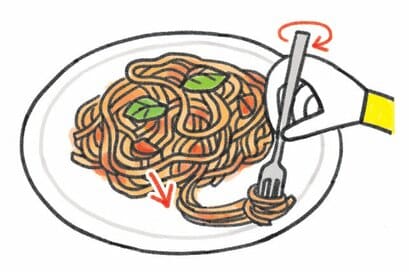 スプーンを使うのはNG!?白い服でも安心、パスタのきれいな食べ方