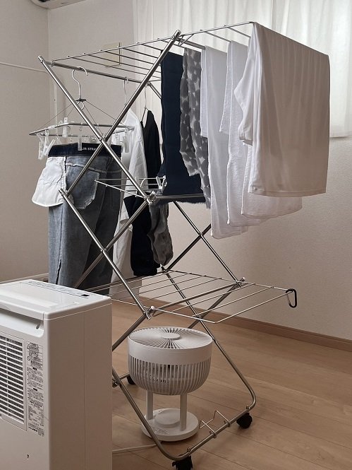 物干しスタンド使用中