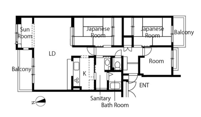 リノベーション前の間取り図