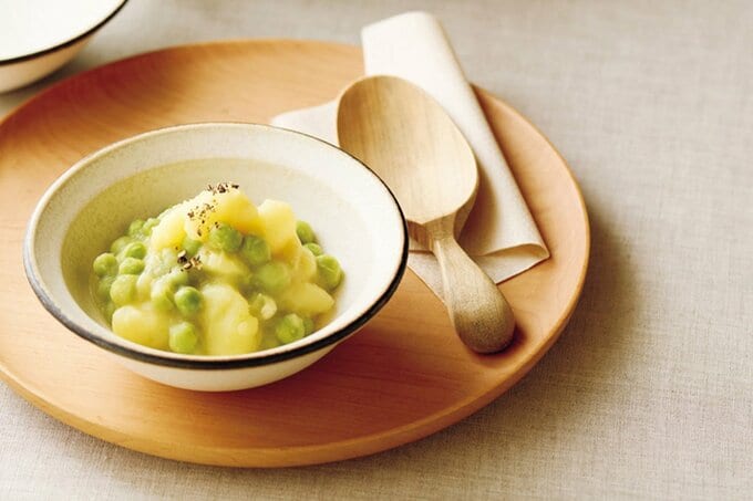 新ジャガイモとグリーンピースのバター煮