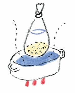 耐熱のポリ袋を使ってご飯を炊く