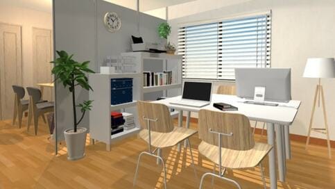 予算20万円のプラン案！12畳の部屋を打ち合わせ＆テレワークに使えるスペースに