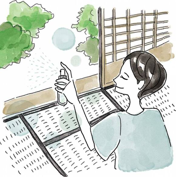 ハッカ油スプレーをひとふき