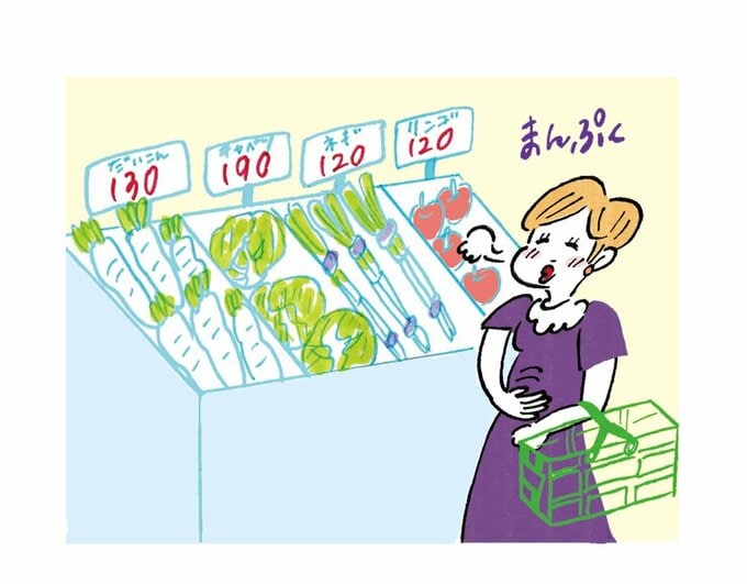 イラストスーパーに買い物