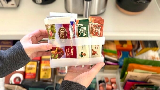 散らかりがちな紅茶・コーヒー類がスッキリ！