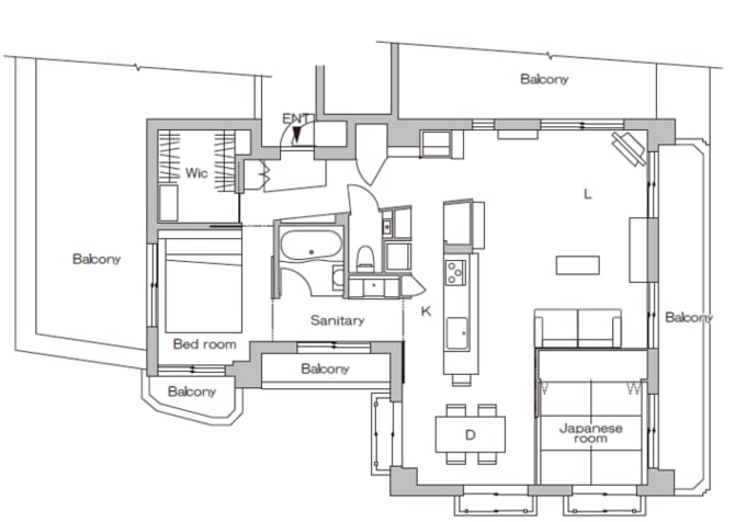 リノベーション後の間取り図