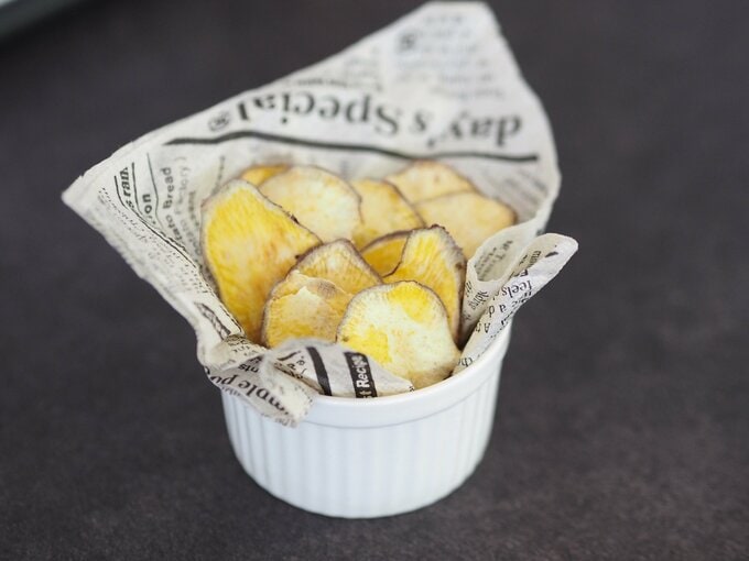 レンジで簡単!さつまいもチップス