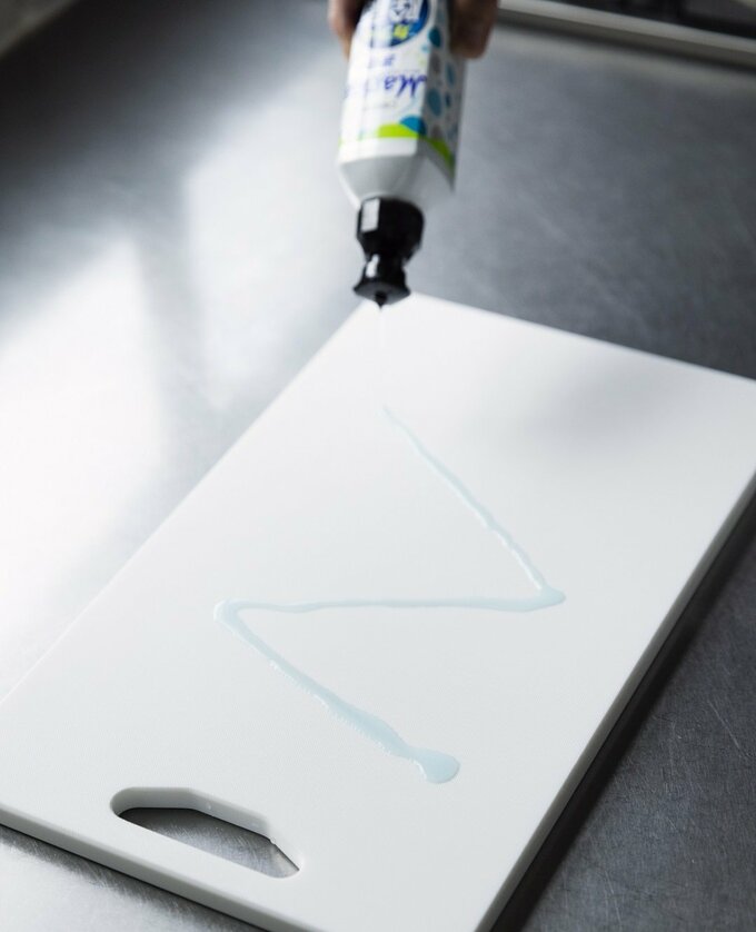 まな板に直接かけた様子