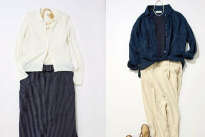 ユニクロ・GUで「高見えする」鉄板コーデ。ネイビー×淡色で上品になる