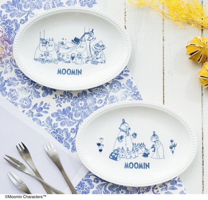 「MOOMIN(ムーミン)磁器のオーバル皿 豪華2枚セット