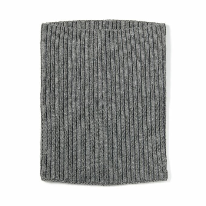 無印良品 首のチクチクを抑えた ウール混 リブ編み ネックウォーマー