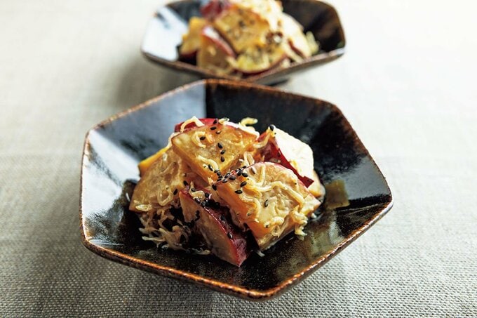 笠原将弘さんのサツマイモのじゃこピリ辛あえ