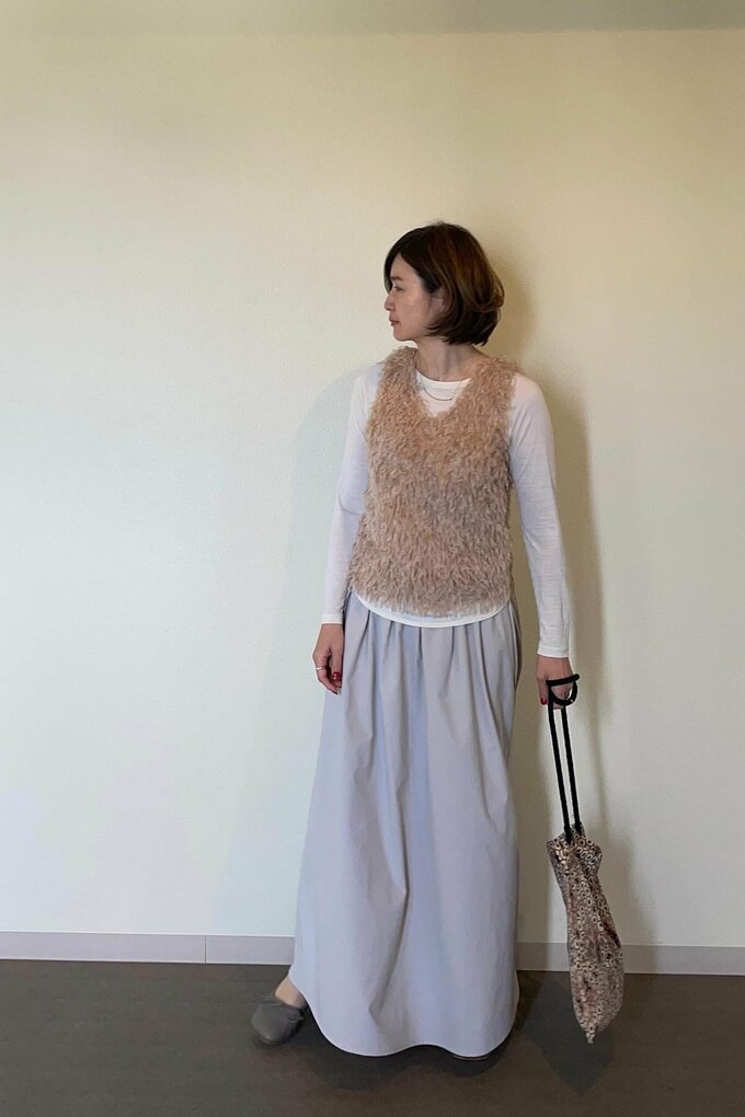 ユニクロのロングスカート着まわしコーデ2