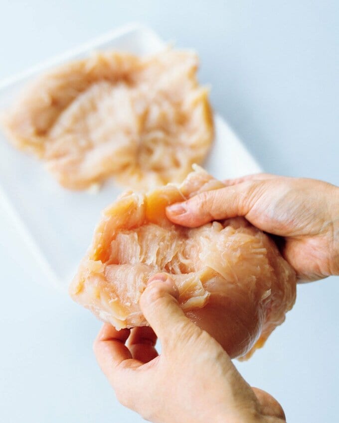 胸肉の厚い部分