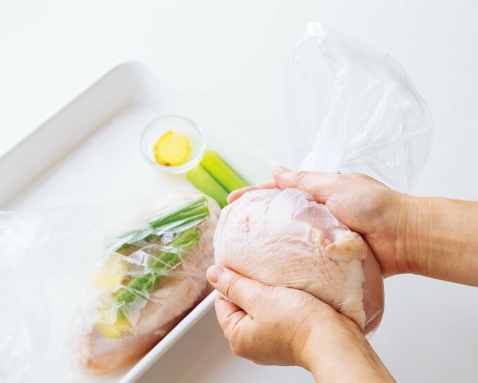 ビニール袋にお肉