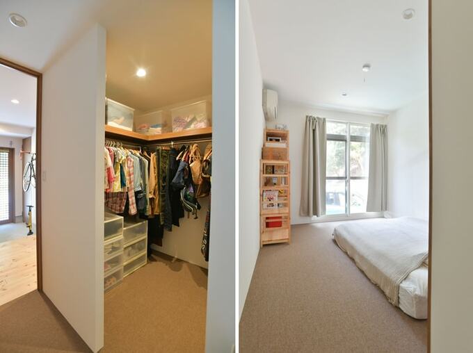 1階に配置した収納と個室