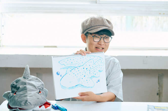 こたさんが2位のサメを見せる