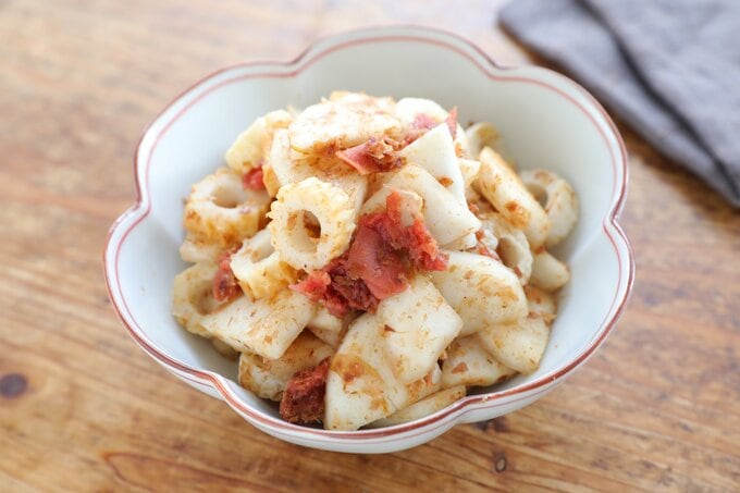 カブとちくわのカツオ梅あえ