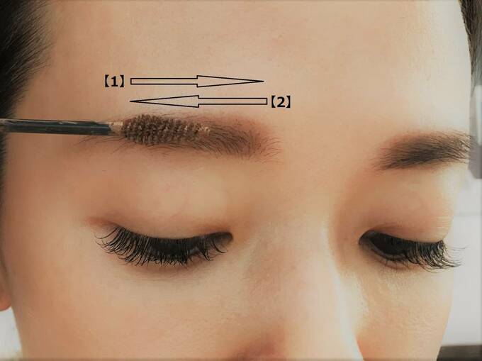 目頭から目尻へ向けて自然な毛流れに整える