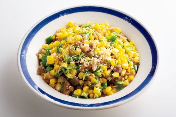 トウモロコシとザーサイのソテー