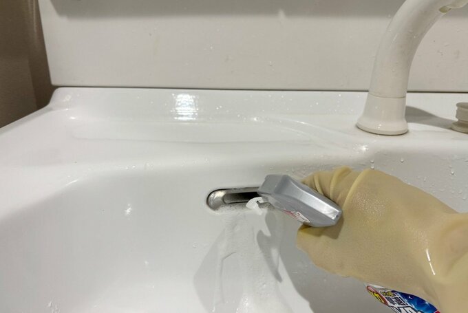 洗面所、オーバーフローの掃除