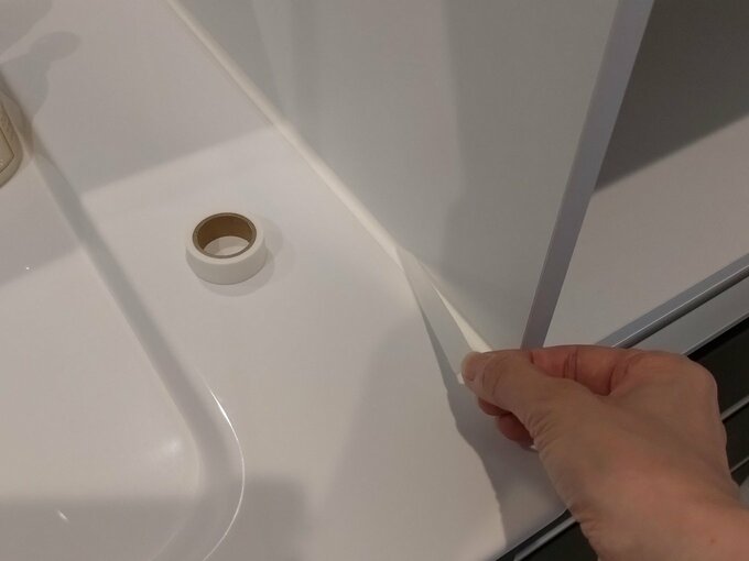 洗面台　マスキングテープ