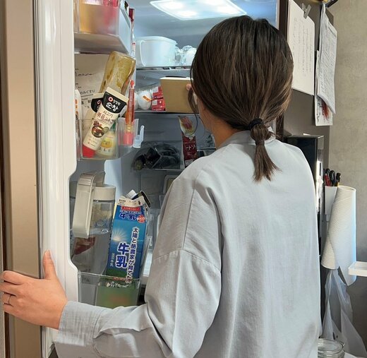 冷蔵庫をのぞくあにかさん