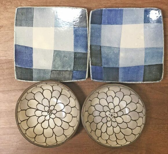 益子焼の小皿、豆皿