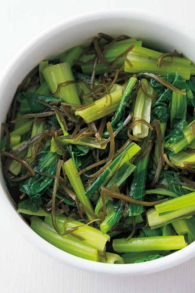 小松菜の切り昆布煮