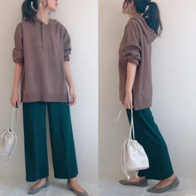 ワイドパンツに合わせてきれいめカジュアルコーデ