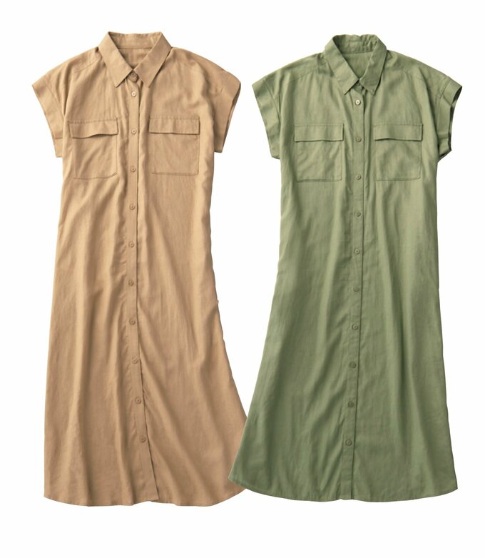 GUのリネンブレンドシャツワンピース