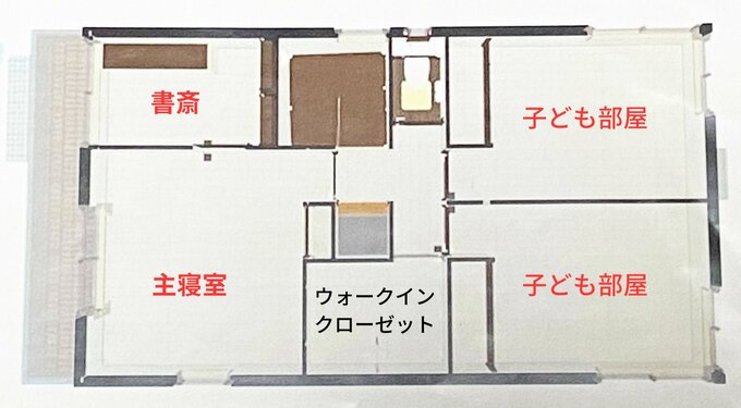 寝室と書斎の位置