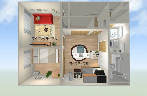 リビングにダイニングテーブルを置くケース