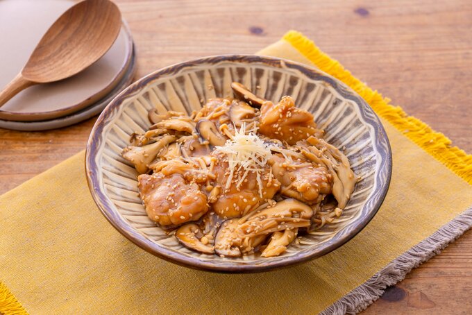 鶏肉ときのこの甘酢あん