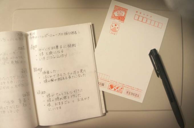 ノートとはがき