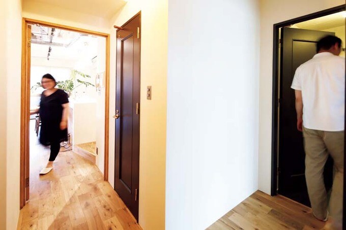 玄関からLDKと水まわりにつながる回遊動線