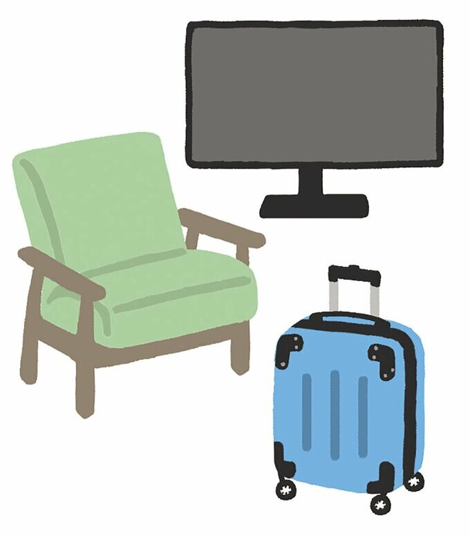 イラスト椅子テレビなど