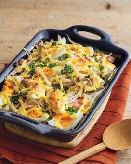 満足感たっぷりなのに糖質オフ。「モヤシのベーコンエッグマヨ焼き」