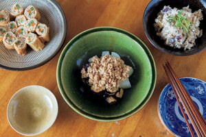 織部の緑を秋冬の食卓に取り入れます